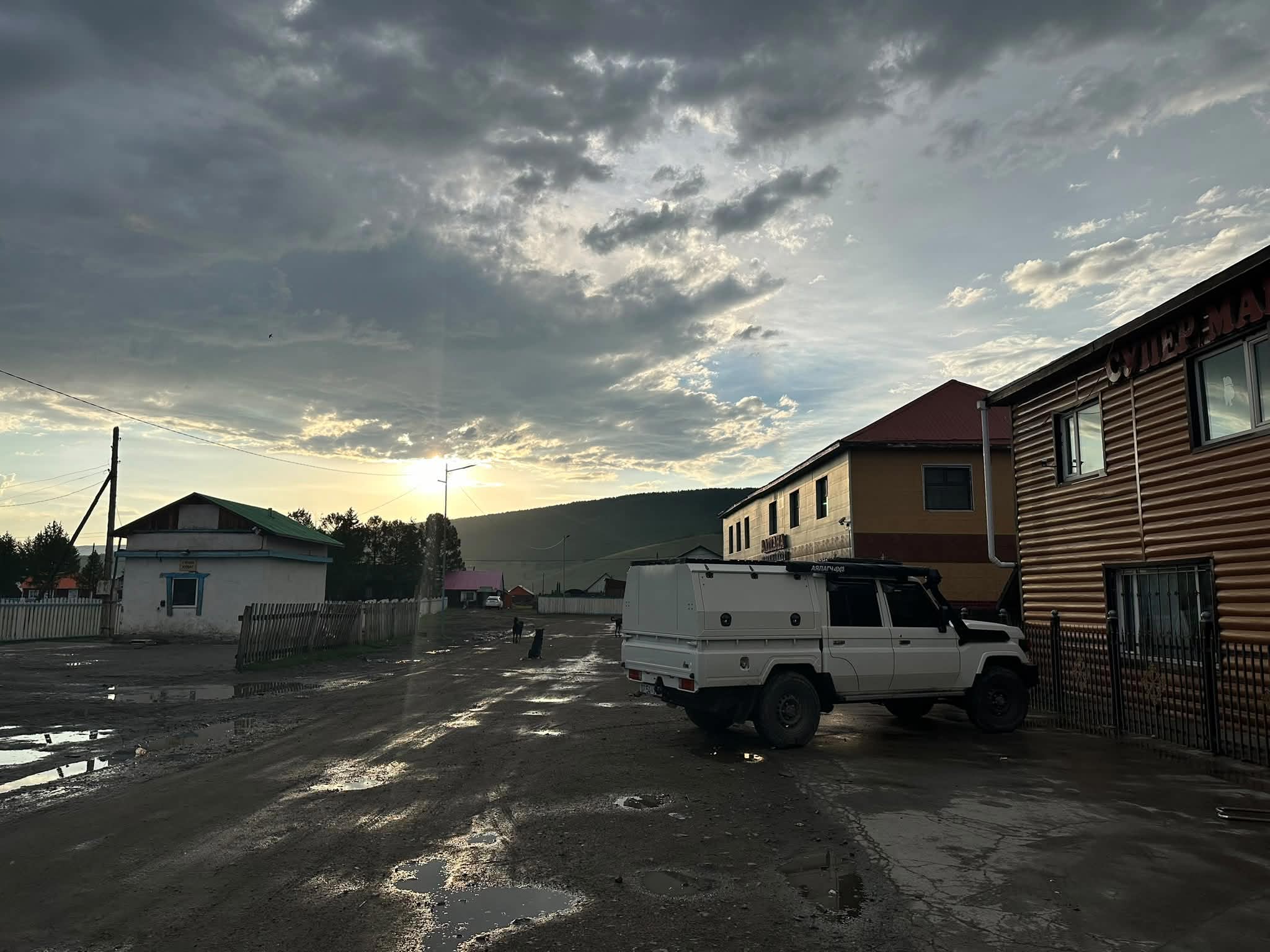 Land Cruiser in a Mongolian village